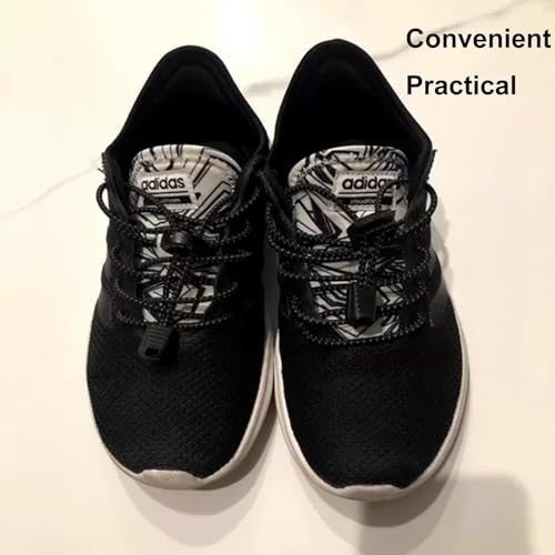 2 Pairs Auto-Lock Elastic Shoelaces, 47 Inches Hands-Free Laces for Running Shoes, Hiking Boots
