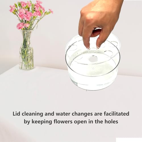 4PCS Acrylic Flower Vase for Centerpieces, 5.51" 12 Holes Clear Round Vase, for Wedding Birthday Party Table Decor Indoor/...