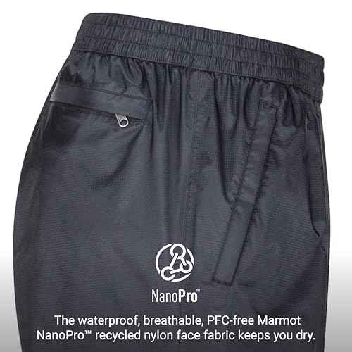 MARMOT Men's Precip Eco Rain Lightweight, Waterproof, Packable Hiking Pants Made with Recycled Materials