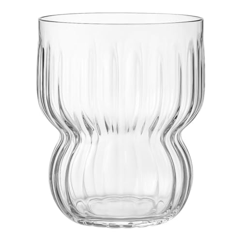 60 Count 12 Ounce ripple Unbreakable Stemless Plastic Wine Cocktail Whiskey Glasses Elegant Durable Disposable Indoor Outd...