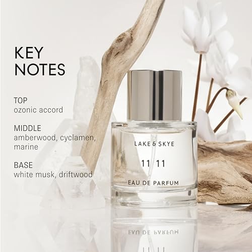 Lake & Skye 11 11 Eau de Parfum Vial Spray Sample, 0.06 fl oz (2 ml) - Skin Musk, Clean, Vegan, Paraben-Free, Cruelty-Free