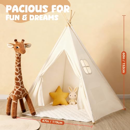 Kids Teepee Tent for Kids, Kid Play Tents for Girls & Boys, Gifts Playhouse for Indoor Outdoor Games, Toddler Toys House f...