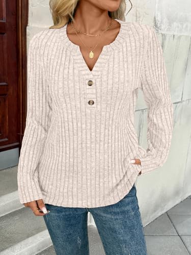 AUTOMET Women's Long Sleeve Henley Shirts Fall Lightweight Sweaters Dressy Casual Tunic Tops Fashion Clothes 2026