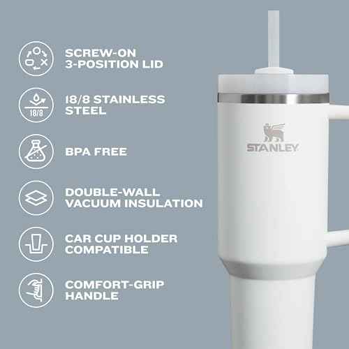 STANLEY Quencher H2.0 Tumbler with Straw 40 oz | Flowstate 3-Position Lid | Cup Holder Compatible for Travel | Insulated Stainless Steel Cup | BPA-Free | Shale