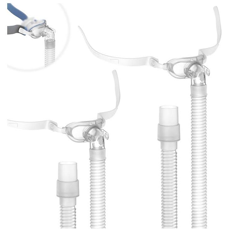 2PCs Replacement Tubing and Support Set for Airfit P10, Short Tube & Supportive Frame Assembly with Improved Swivel Design, Added Flexibility & Comfort，ItAll Supplies for CPAP Users