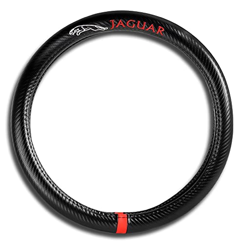 Q1-TECH, Embroidery Steering Wheel Cover Pole Position Accent Sport Carbon Fiber Look Style for Car Truck SUV 15 Inch Fitm...
