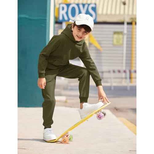 Arshiner 2 Piece Outfit Boys Pullover Hoodies Sweatshirt Suit For Kids Tracksuit Set