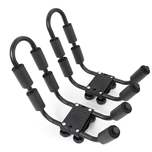 LT Sport Kayak Rack Canoe Carrier Paddle Board Surfboard Heavy-Duty J-Bar Roof Top Mount on Car Sedan SUV Truck Van Cross ...
