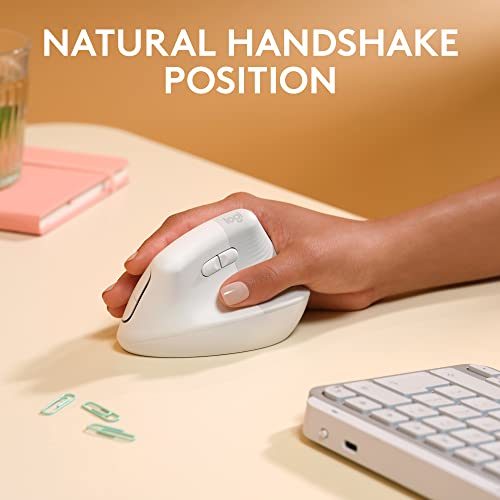 Logitech Lift for Mac Wireless Vertical Ergonomic Mouse, Bluetooth, Quiet Clicks, Silent Smartwheel, 4 Customizable Button...