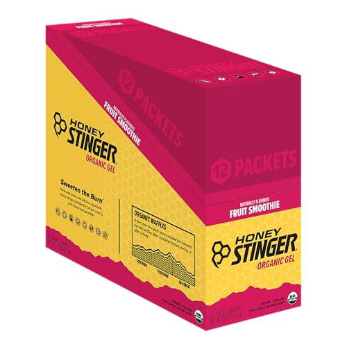 Honey Stinger Organic Fruit Smoothie Energy Gel, Gluten Free & Caffeine Free, for Exercise, Running and Performance, Sport...