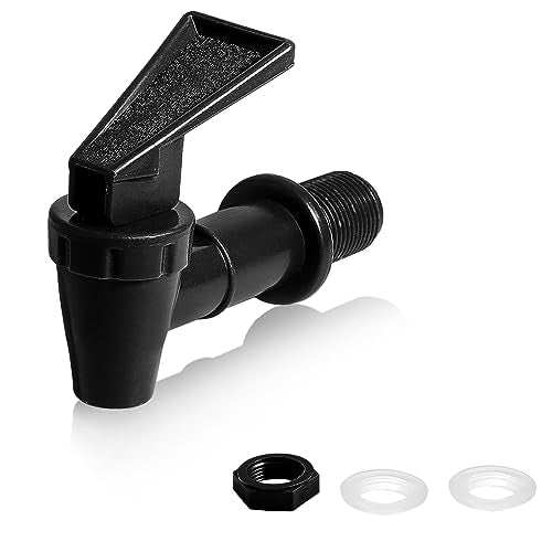 LifCratms 2Pcs BPA-Free Replacement Cooler Faucet, Black Plastic Water Spigot Spout Dispenser Tap Set, Reusable Water Croc...