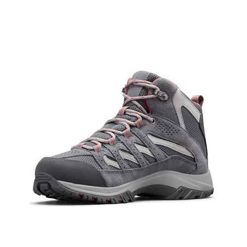 Columbia Womens Crestwood Mid Waterproof, Graphite/Daredevil, 9.5
