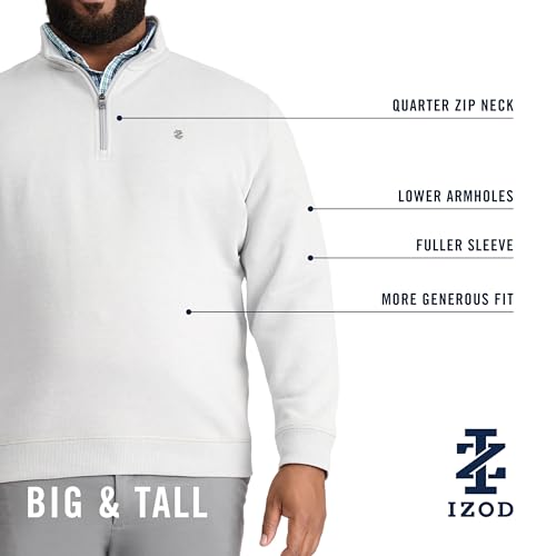 IZOD Men's Big and Tall Advantage Performance Quarter Zip Fleece Pullover Sweatshirt