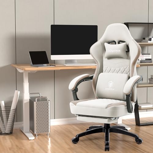 Dowinx Gaming Chair Breathable Fabric Computer Chair with Pocket Spring Cushion, Comfortable Office Chair with Gel Pad and...