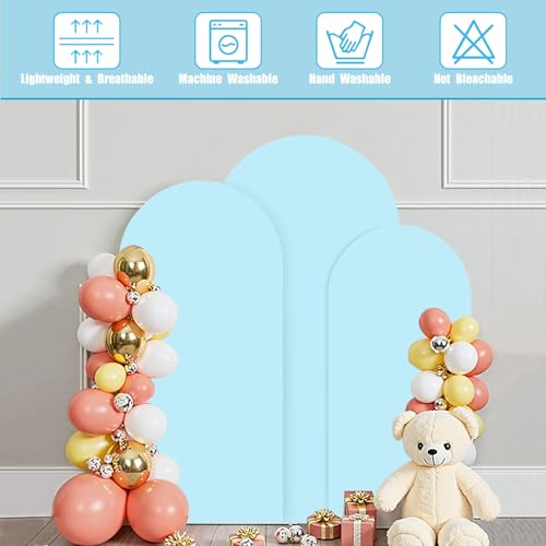 3-Piece Arch Cover for Wedding, Arch Spandex Fitted Covers 6FT 6.6FT 7.2FT Round Top Chiara Wedding Backdrop Covers Compat...