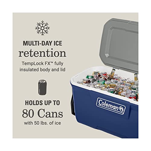 Coleman Classic Series Insulated Portable Rolling Cooler with Wheels, Leak-Resistant Outdoor Hard Cooler Keeps Ice up to 5...