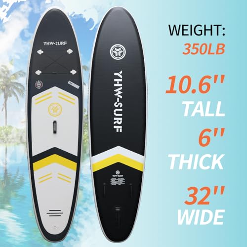 YoePuiw 10.6”32“6 Premium Inflatable Stand Up Paddle Boards with Durable SUP Paddle Board Accessories Wide Stable Design I...