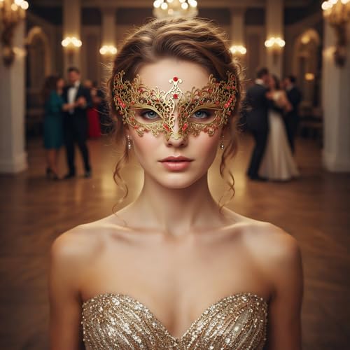 Coddsmz Laser Cut Metal Women's Masquerade Mask Venetian Party Mardi Gras Halloween Mask