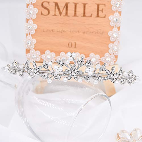 Rhinestone Pearl Tiaras and Crowns Headpieces For Women and flower girls Bridgerton Hair Accessories for Birthday Prom Wed...