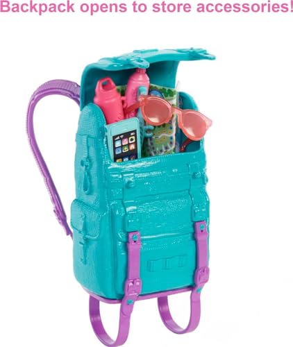 Barbie Doll and Accessories, It Takes Two “Malibu” Camping Doll with Pet Puppy and 10+ Accessories