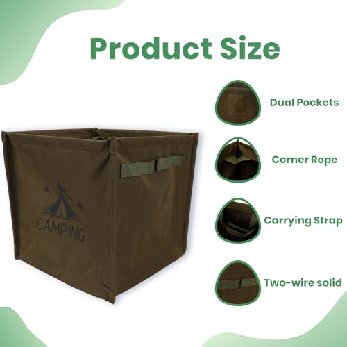ZEMBSOYA Throw Line Cube Bag, Easy Folding Arborist Throw Line Storage Portable Climbing Rope Organizer Basket for Tree Wo...