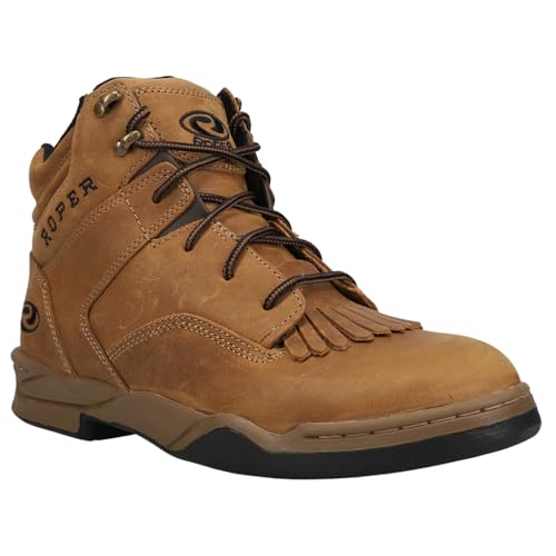 ROPER Mens Horseshoe Kiltie 5 Inch Slip Resistant Steel Toe Work/Duty - Brown