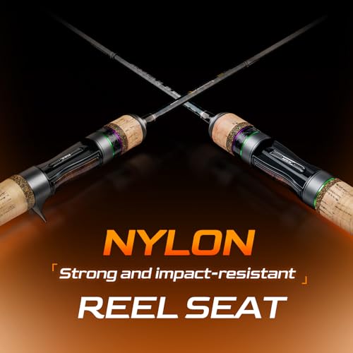 HANDING Magic L Trout Fishing Rod Ultralight Fishing Rod 2-Piece Spinning & Casting Rod with Fuji Guide Rings Graphite Ree...