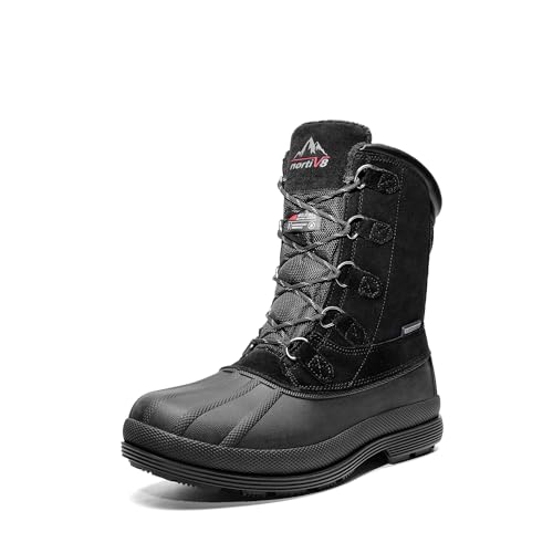 NORTIV 8 Men's Insulated Waterproof Work Winter Snow Boots