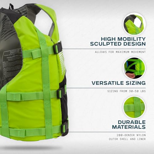Stohlquist Universal Fit Adult Life Jacket PFD (4 Pack) Coast Guard Approved, for Men and Women 90+ lbs, Lightweight Neopr...