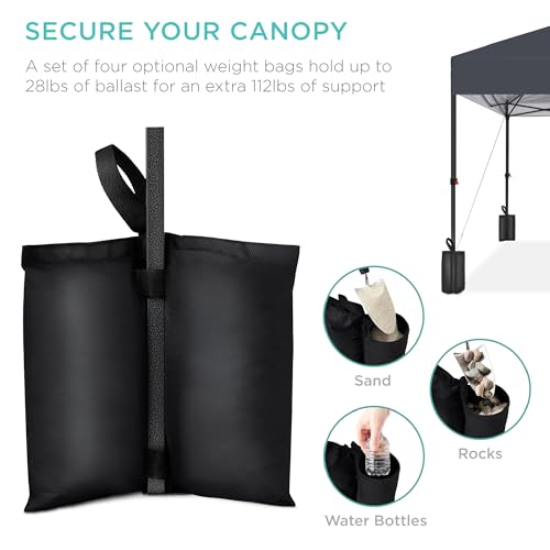 Best Choice Products 10x10ft 1-Person Setup Pop Up Canopy Tent Instant Portable Shelter w/ 1-Button Push, Case, 4 Weight B...