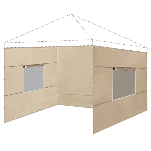 3 Pcs 10x10 Canopy Sidewalls with Roll-up Windows for 10x10 Pop Up Canopy Straight Leg Outdoor Instant Canopy Sidewall Wat...