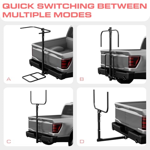 nutoniz 2-in-1 RV Hitch Mount Kayak Rack for Truck SUV Camper Trailer, Height Adjustable Vertical Standing Kayak Carrier w...