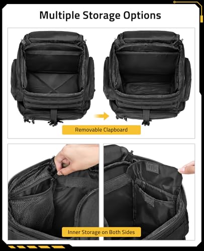 CVLIFE Tactical Range Backpack with Removable Divider, Gun Cases Bag with 4 Pistol Carrying Cases, Rucksack for Shooting (...