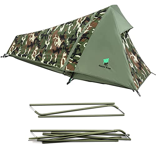 GEERTOP Ultralight Bivy Tent for 1 Person and Replacement Tent Poles Bundle