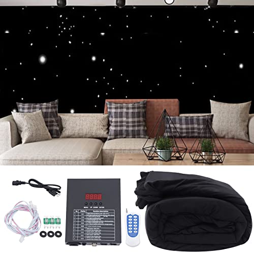 LED Backdrop, 13ft x 10ft Star Stage Light Curtain Velvet Starry Sky Cloth Foldable Wedding Stage Backdrop with DMX Remote...