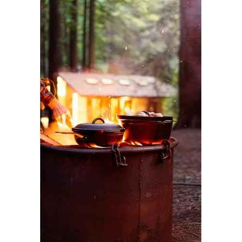 GSI Outdoors Guidecast 12¡± Cast Iron Frypan I Dual Handle & Self-Basting Dome Lid