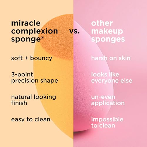 Real Techniques Miracle Complexion Beauty Sponge Makeup Blender, Set of 4