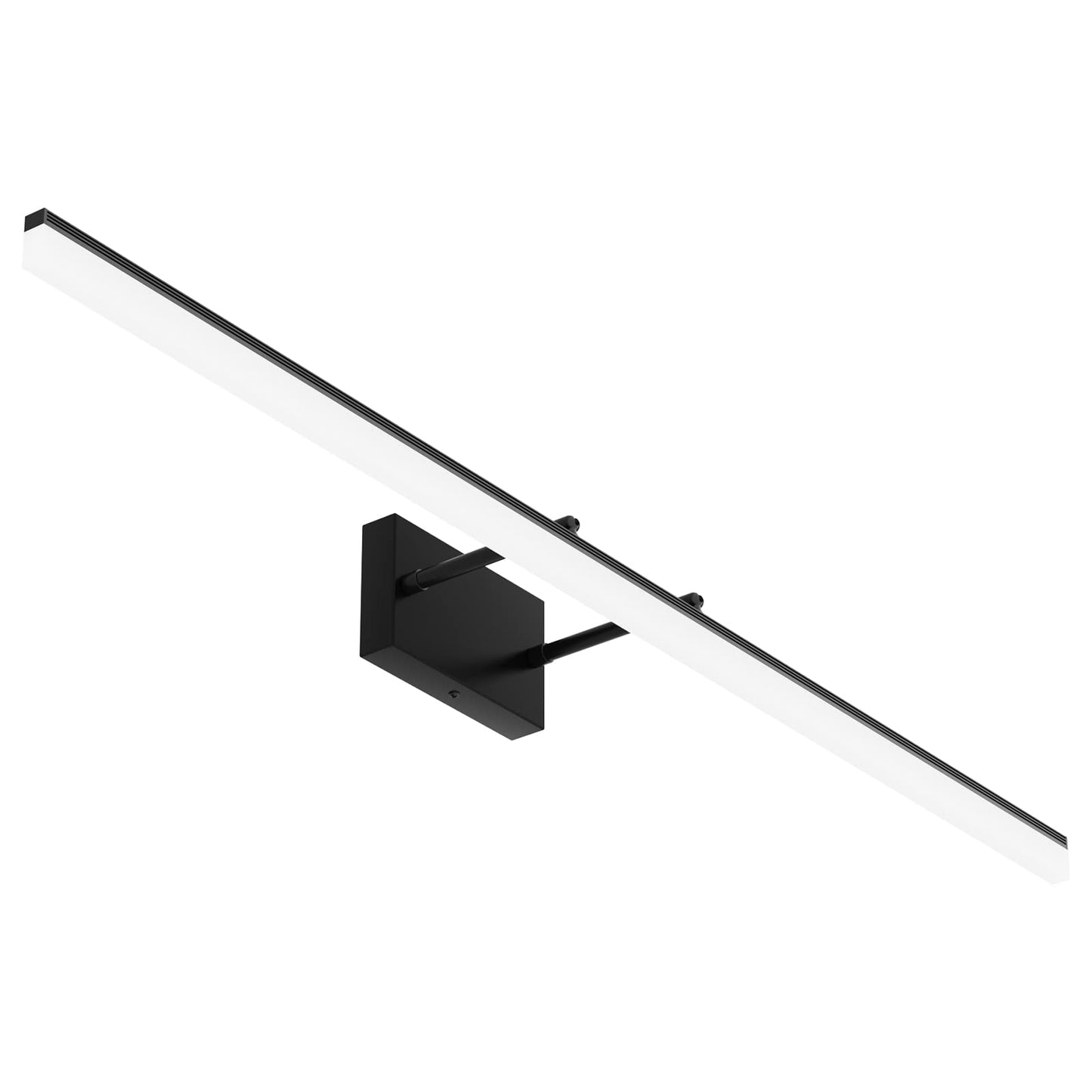 Aipsun 48inch Black Bathroom Llight Fixtures LED Vanity Light Adjustable Modern Vanity Lights Over Mirror Rotatable Lighting 5500K