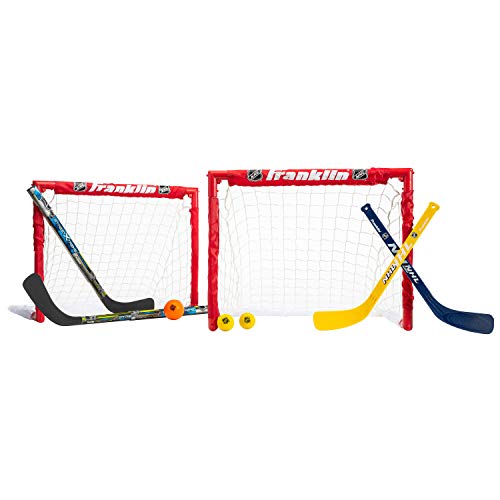 Franklin Sports - NHL Kids Folding Hockey Goals Set - (2) Street Hockey & Knee Hockey Goals - (2) Adjustable Youth Hockey ...