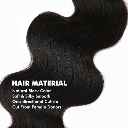 Body Wave Bundles Human Hair 24 24 24Inch Human Hair Raw Bundles 100% Unprocessed Brazilian Virgin Quick Weave Hair 3 Bundles for Black Women Natural Color