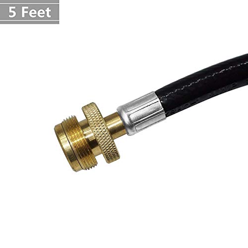 DOZYANT 5 Feet Propane Adapter Hose 1 lb to 20 lb Converter Replacement for QCC1/Type1 Tank Connects 1 LB Bulk Portable Ap...