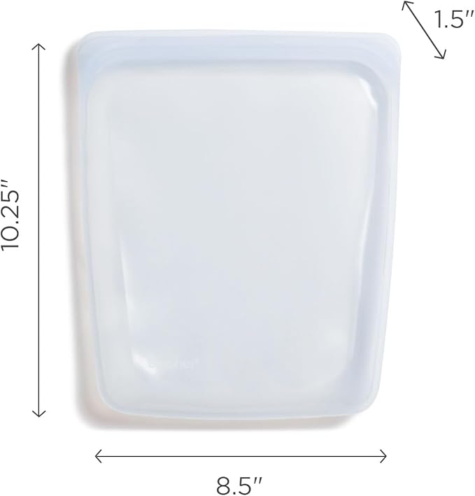 Stasher Premium Silicone Reusable Food Storage Half Gallon Bag, Black, Microwave, Sous Vide, Dishwasher, Oven and Freezer Safe, BPA Free, Leak-free, Eco-friendly, 64 Oz