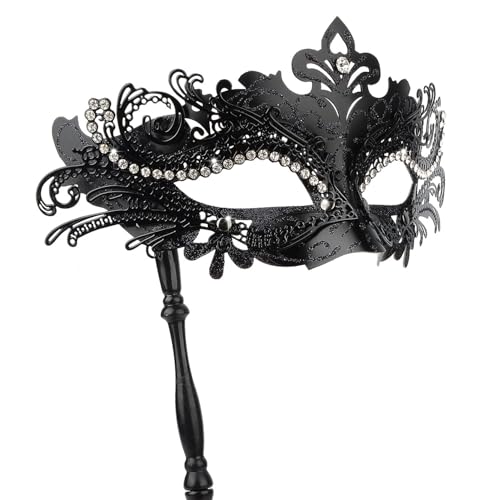 Hoshin Masquerade Mask with Stick, Mardi Gras Deecorations Venetian Masks for Womens