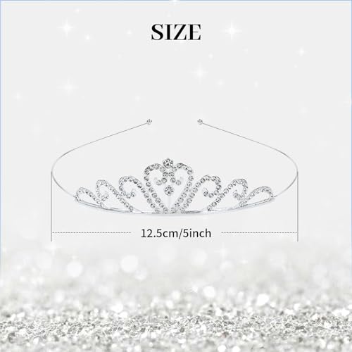 8 Pack Birthday Tiaras, Rhinestone Crystal Princess Crowns, Silver Headbands for Women, Party Dance Homecoming Wedding Bri...
