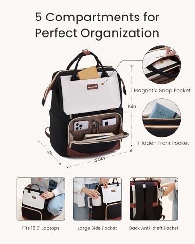 LOVEVOOK Laptop Backpack for Women with Giant Tumbler Holder Pocket, 15.6 inch Travel Work Backpack Purse for Nurse Teache...