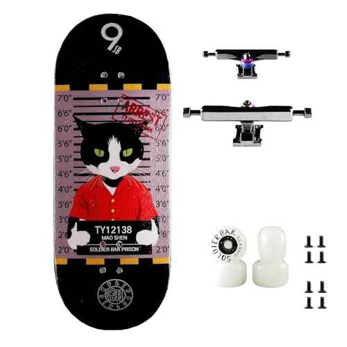 Soldierbar Pro Fingerboard Complete (6-Laye 35.5mm Deep Concace Handmade Maple Deck+ ARK i 34.5 Truck+Pro Ice Wheels) (NO Skate NO Life)