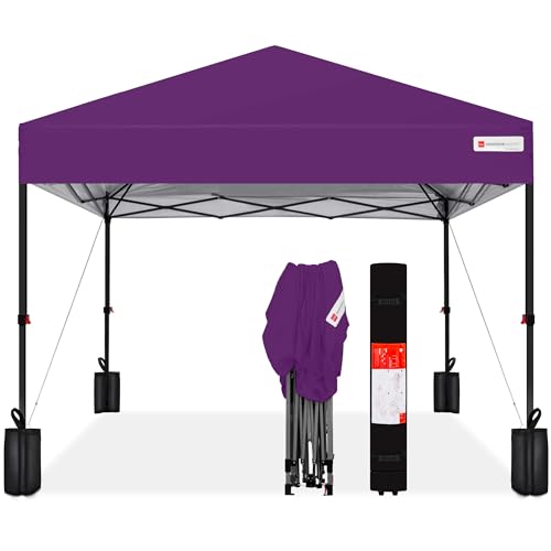 Best Choice Products 8x8ft 1-Person Setup Pop Up Canopy Tent Instant Portable Shelter w/ 1-Button Push, Case, 4 Weight Bag...