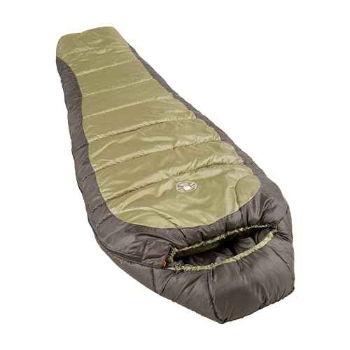 Coleman North Rim 0¡ÆF Big & Tall Sleeping Bag, Cold-Weather Mummy Sleep Sack with No-Snag Zipper & Adjustable Hood for Warmth & Ventilation, Large Camping Sleeping Bag