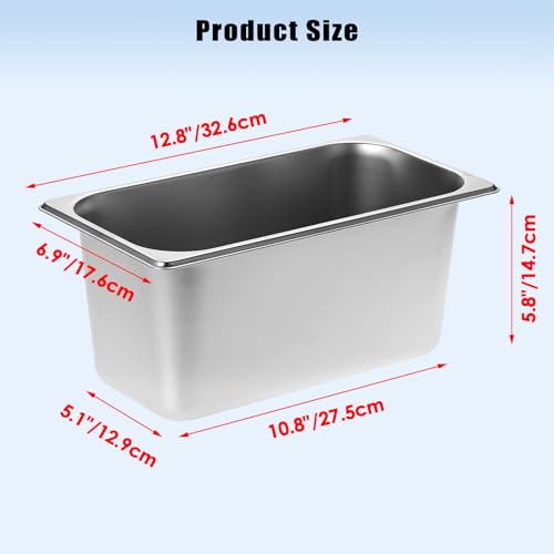 OwnMy 2PCS Ice Buckets for Parties, Stainless Steel Ice Bucket for Freezer, Metal Ice Cubes Bins Storage Container for Fre...