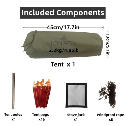 Longeek 2-4 Person Camping Tent 4 Seasons Backpacking Ultralight Easy Up Hot Teepee